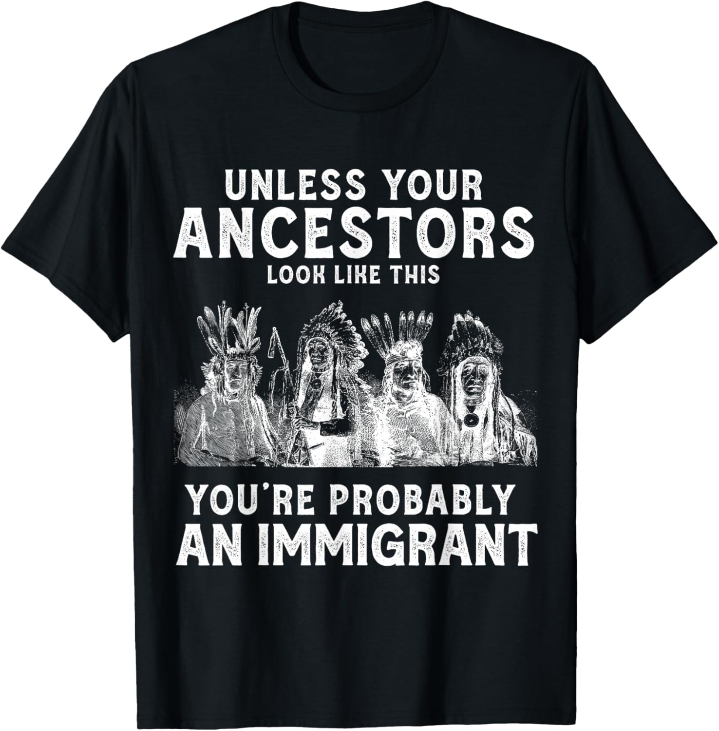 American Indian You're Probably an Immigrant T-Shirt - T-Shirt | Black