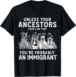 American Indian You're Probably an Immigrant T-Shirt - T-Shirt | Black