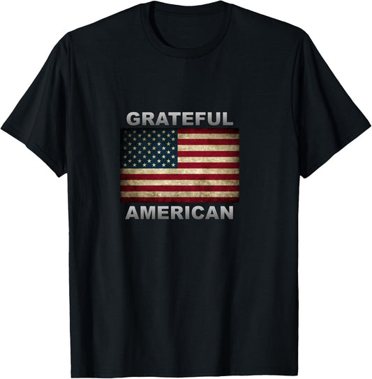 American Flag Grateful American T-Shirt - T-Shirt | Black