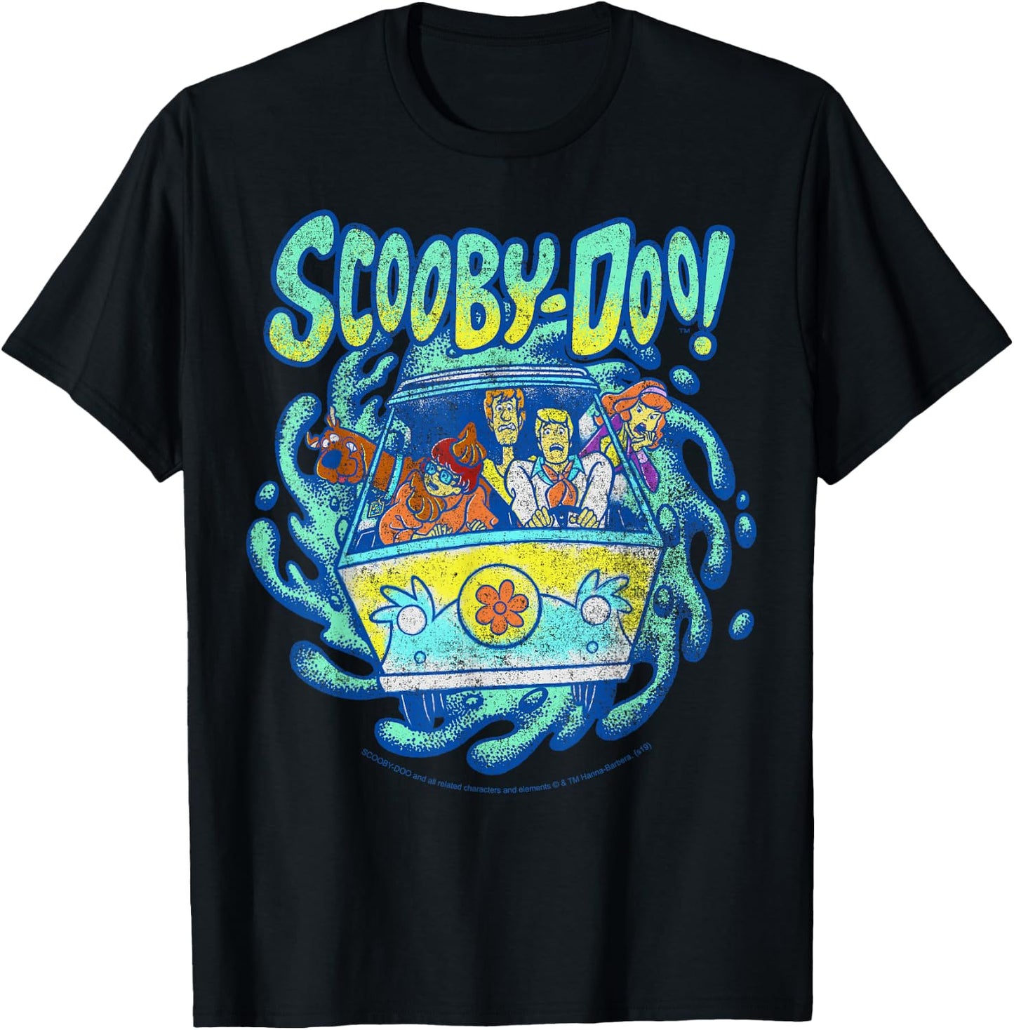 Scooby-Doo Mystery Machine Portal Group Shot T-Shirt - T-Shirt | Black