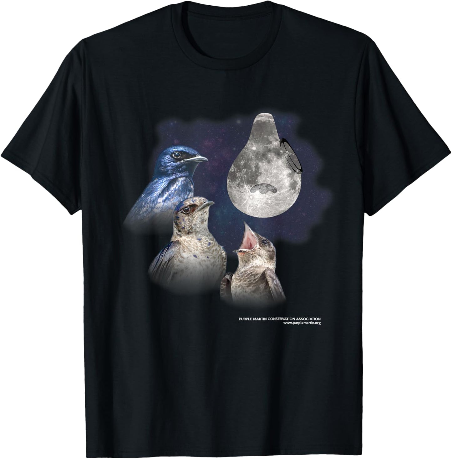 Three Martin Moon - Purple Martin T-Shirt - T-Shirt | Black