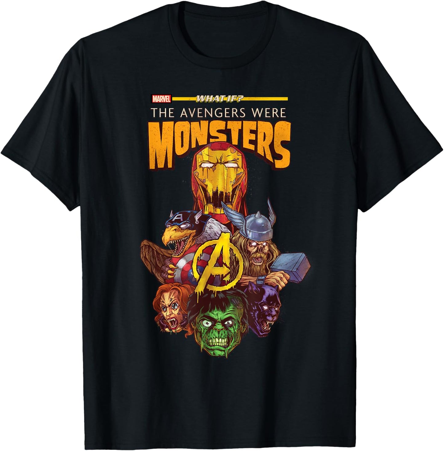 Marvel What If The Avengers were Monsters T-Shirt - T-Shirt | Black