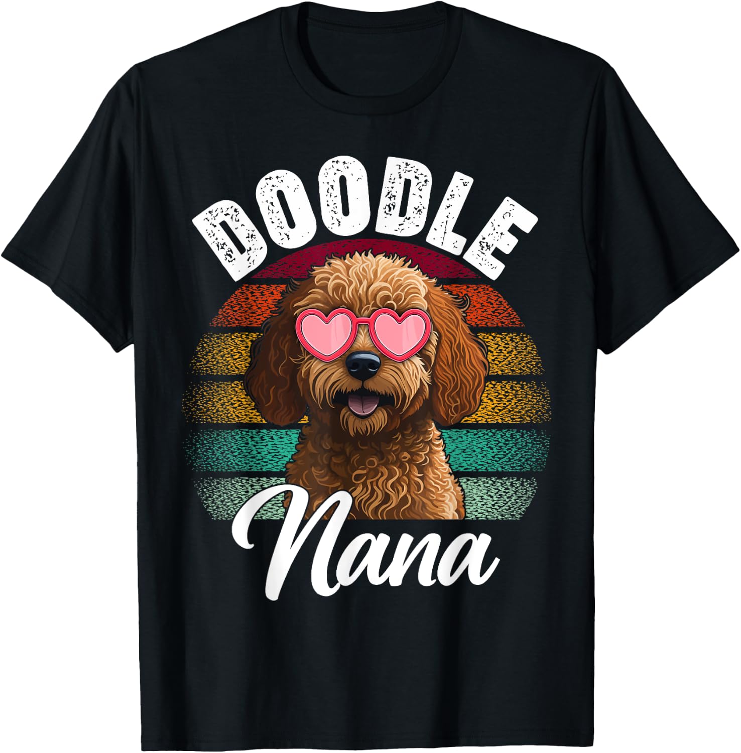 Retro Doodle Nana Goldendoodle Dog Lover Mothers Day Women T-Shirt - T-Shirt | Black