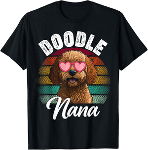 Retro Doodle Nana Goldendoodle Dog Lover Mothers Day Women T-Shirt - T-Shirt | Black