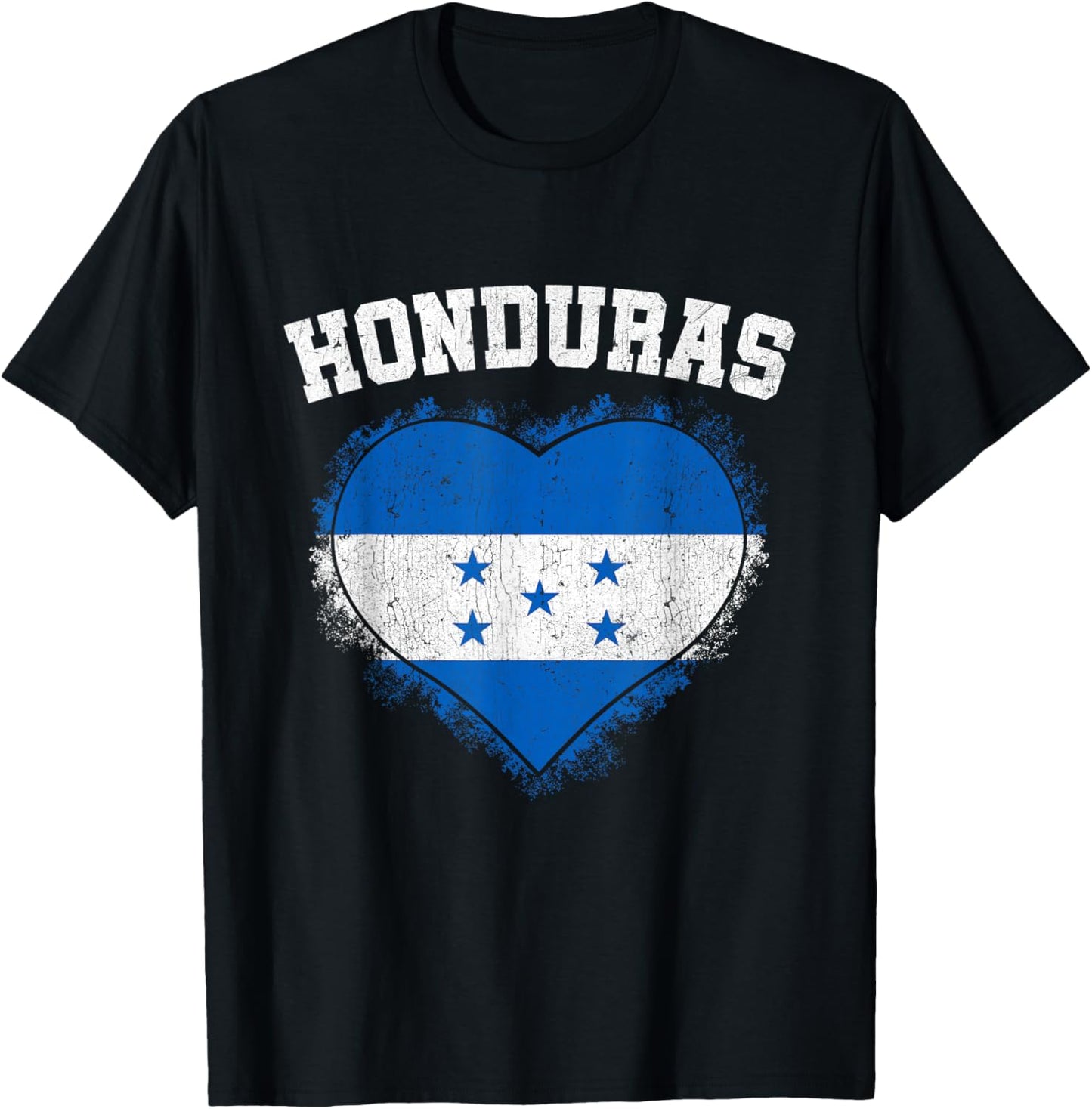 Honduras Heart Flag Honduras Lover Honduran Pride T-Shirt - T-Shirt | Black