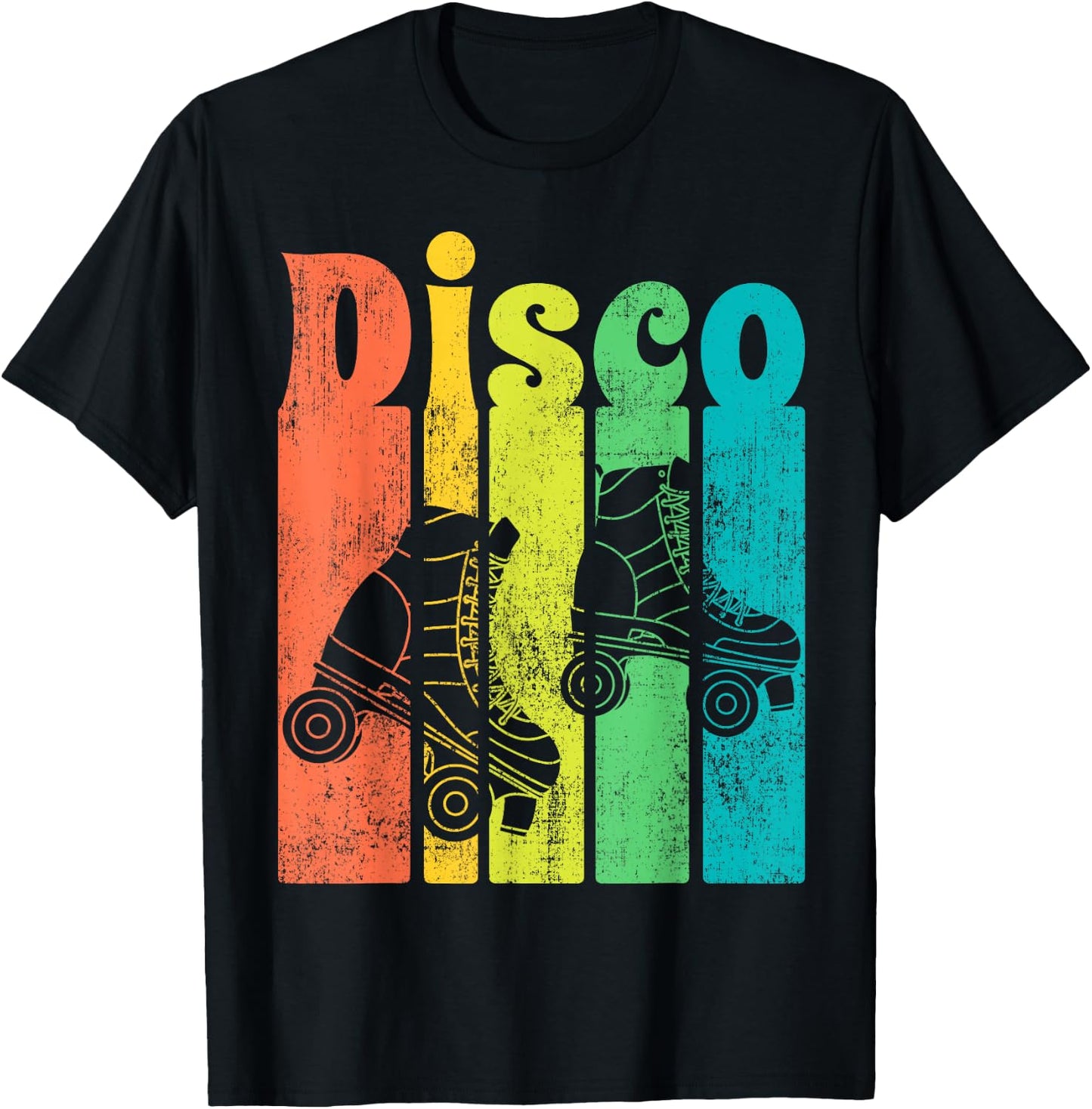 Disco Roller Vintage Skater Classic 70s 80s Skating Gift T-Shirt - T-Shirt | Black