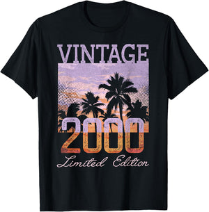 Vintage 2000 Limited Edition 25th Birthday 25 Year Old Gifts T-Shirt - T-Shirt | Black