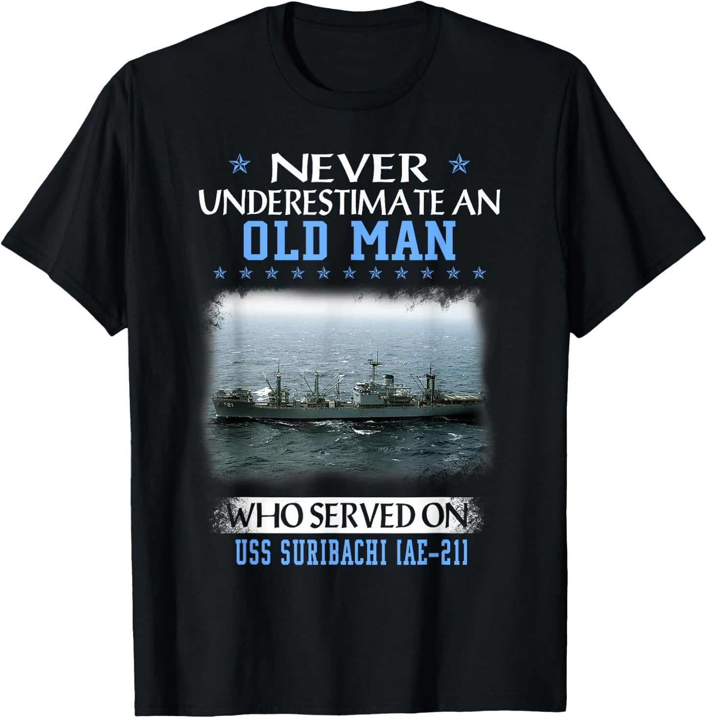 USS Suribachi AE-21 Veterans Day Father Day T-Shirt - T-Shirt | Black