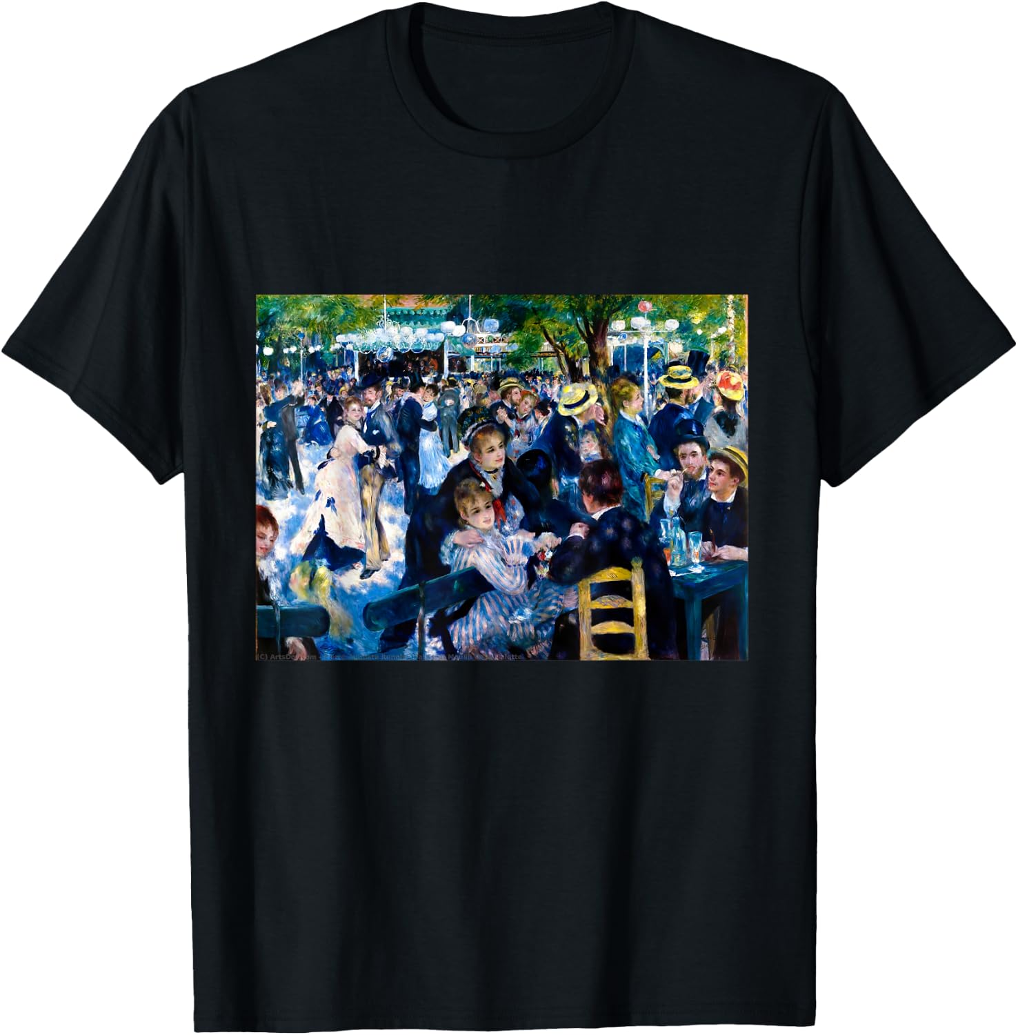 Dance at Moulin de la Galette | Pierre-Auguste Renoir T-Shirt - T-Shirt | Black