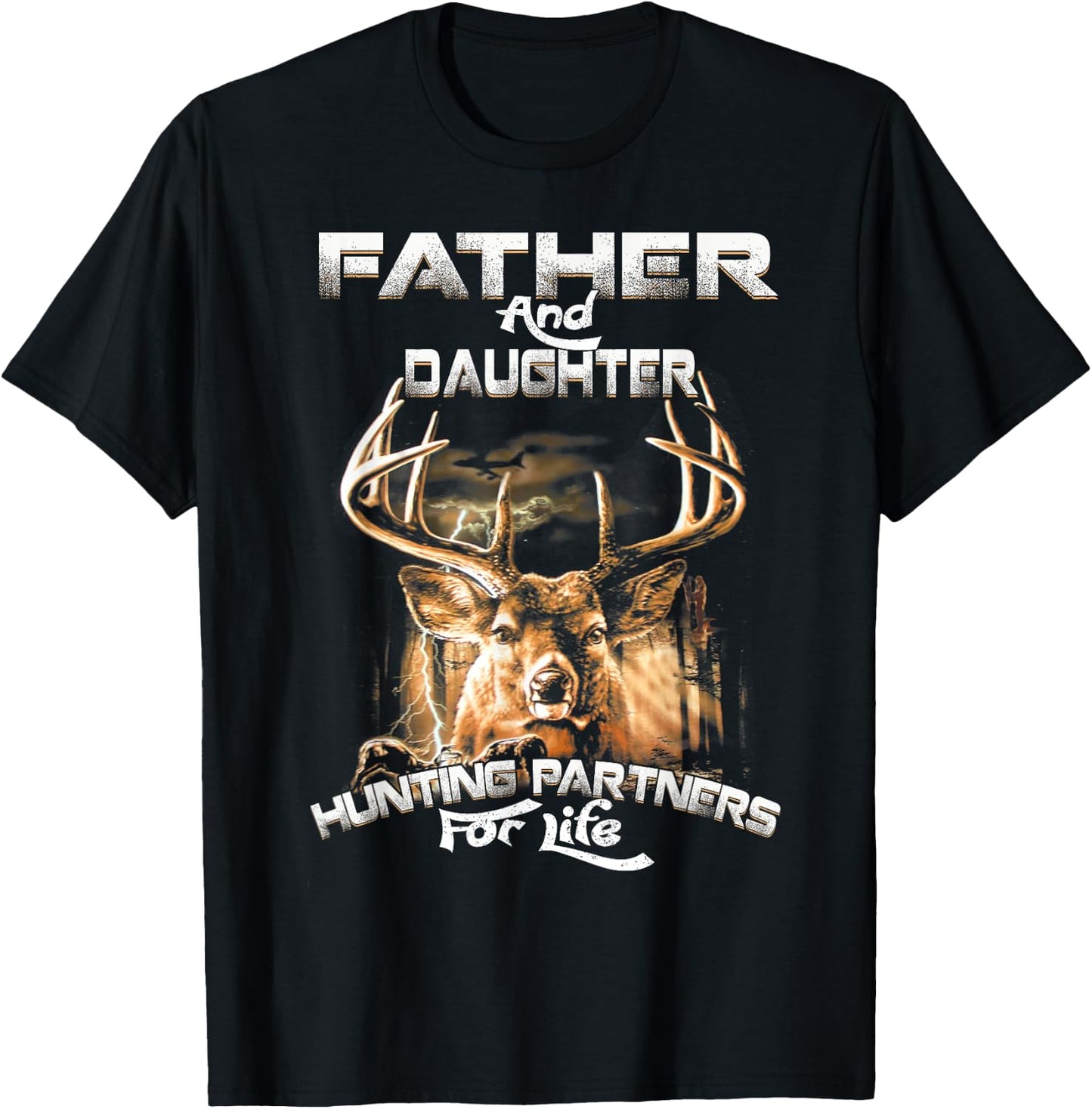 Father And Daughter Hunting Partners For Life Father's Day T-Shirt - T-Shirt | Black