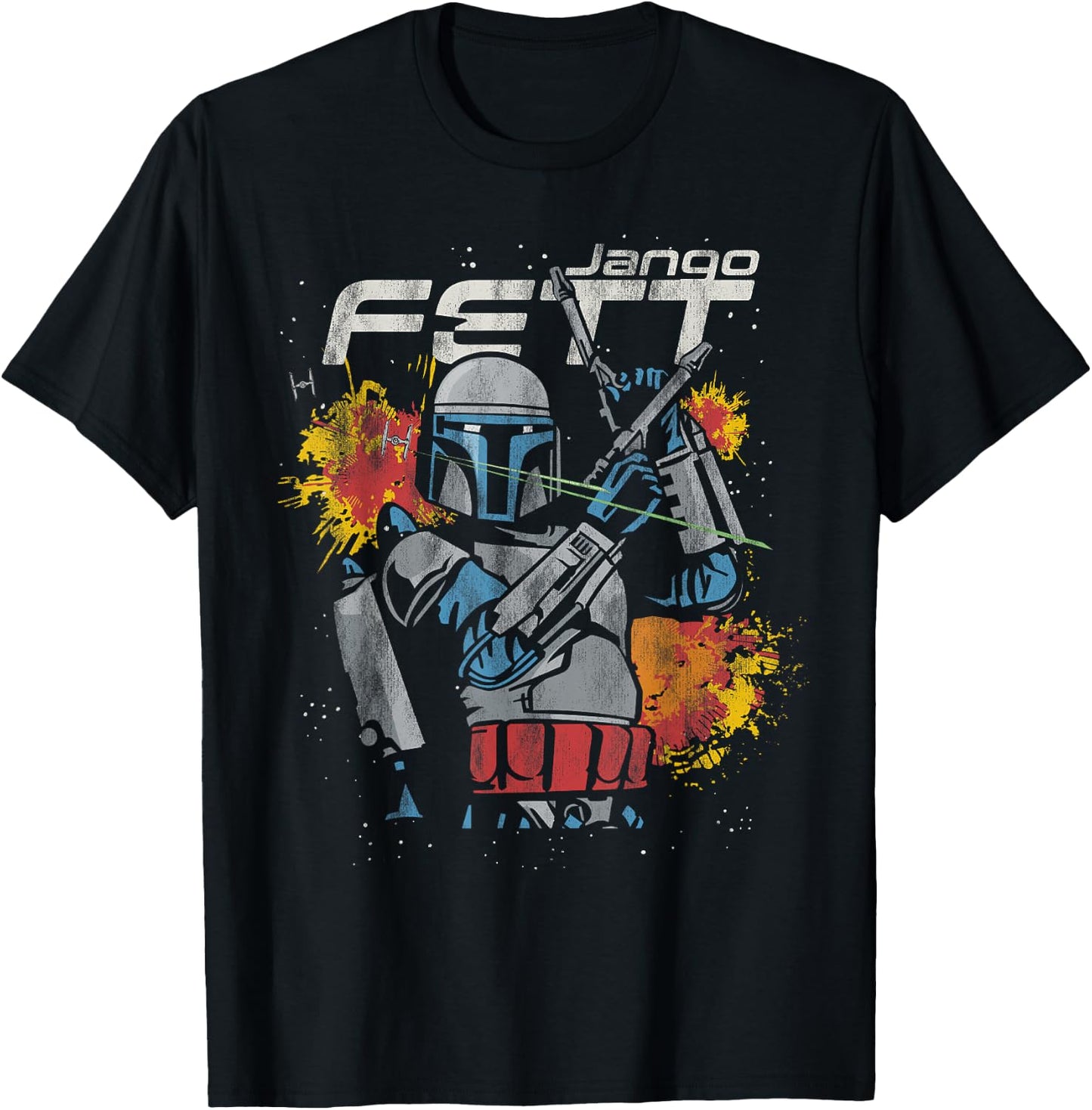 Star Wars Jango Fett Hero Blasters Mandalorian Prequel T-Shirt - T-Shirt | Black