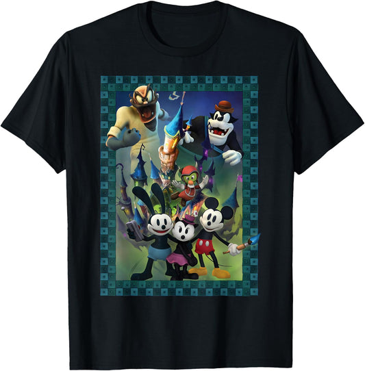 Disney Epic Mickey Group Shot Poster T-Shirt - T-Shirt | Black