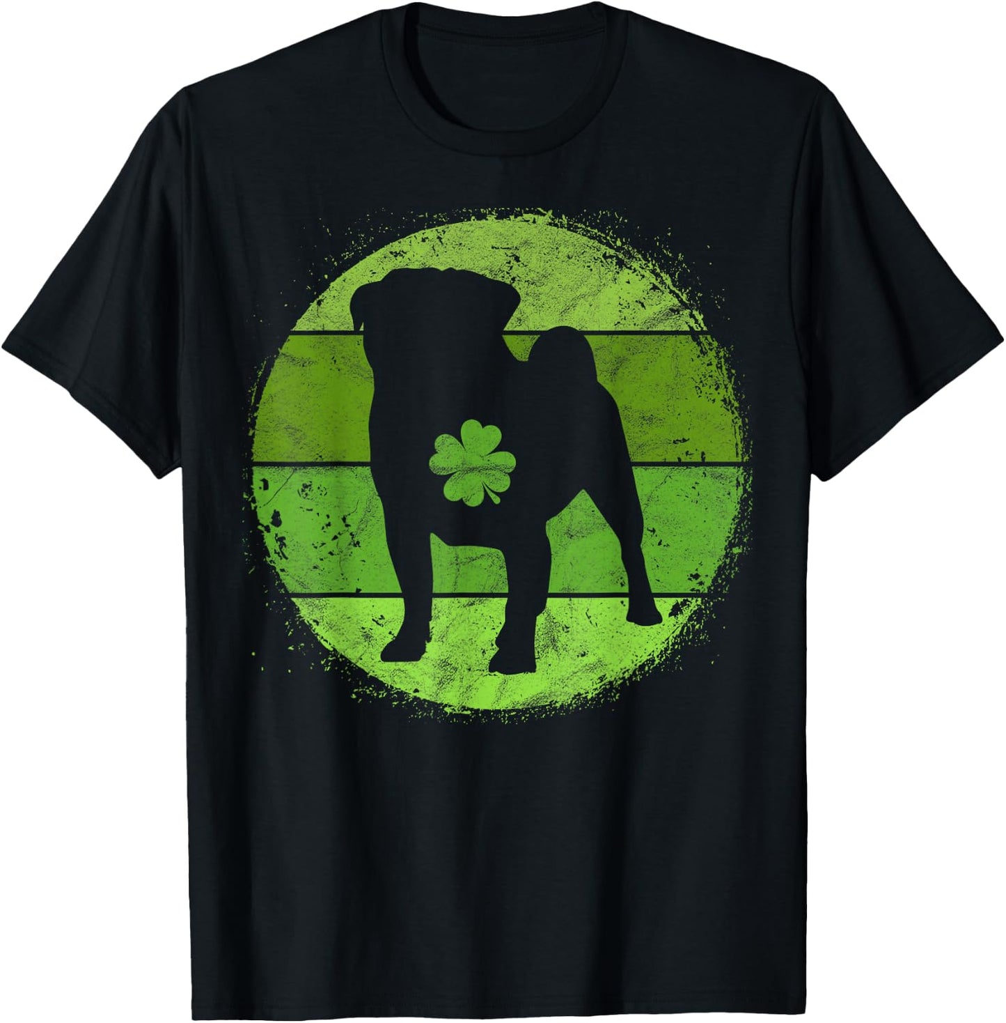 Circular Pug Irish Shamrock Puggle Dog St Patrick's Day Women Kids T-Shirt - T-Shirt | Black
