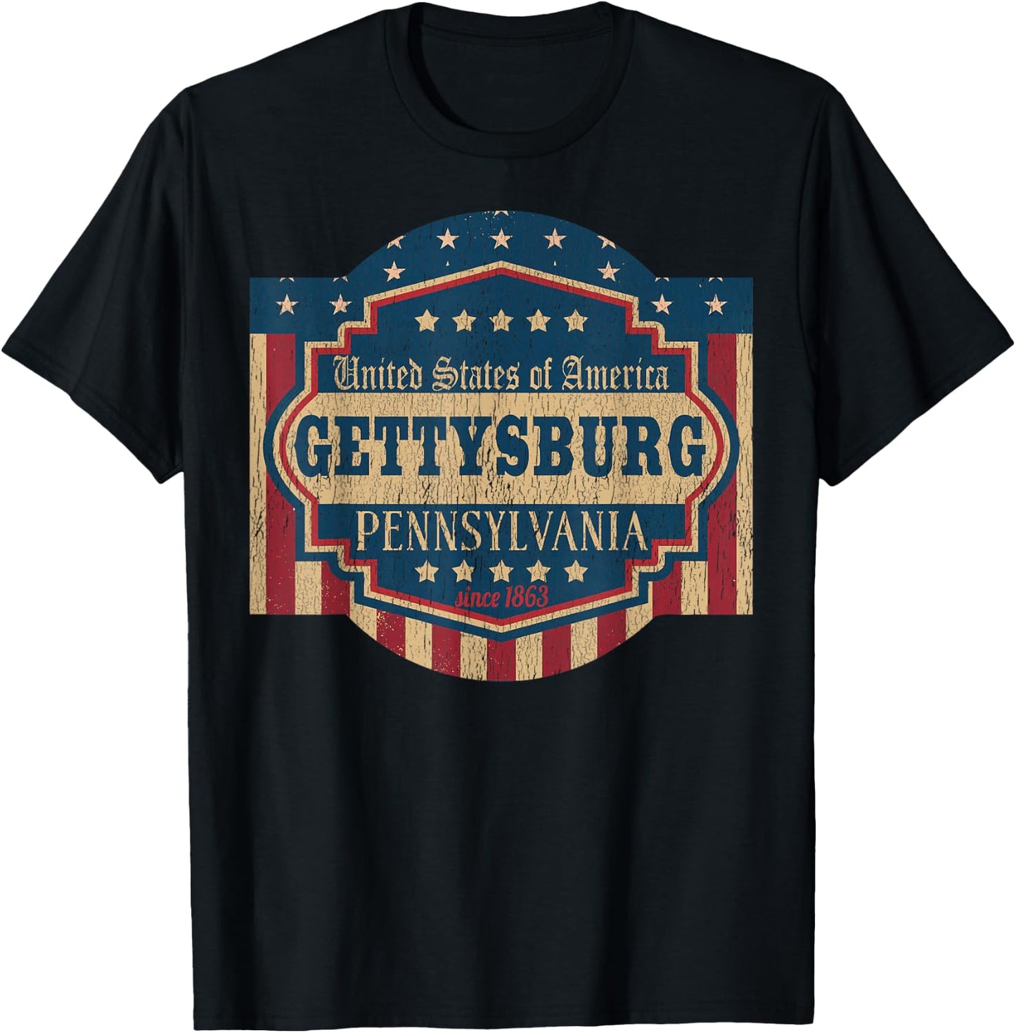 Gettysburg Pennsylvania USA History T-Shirt - T-Shirt | Black