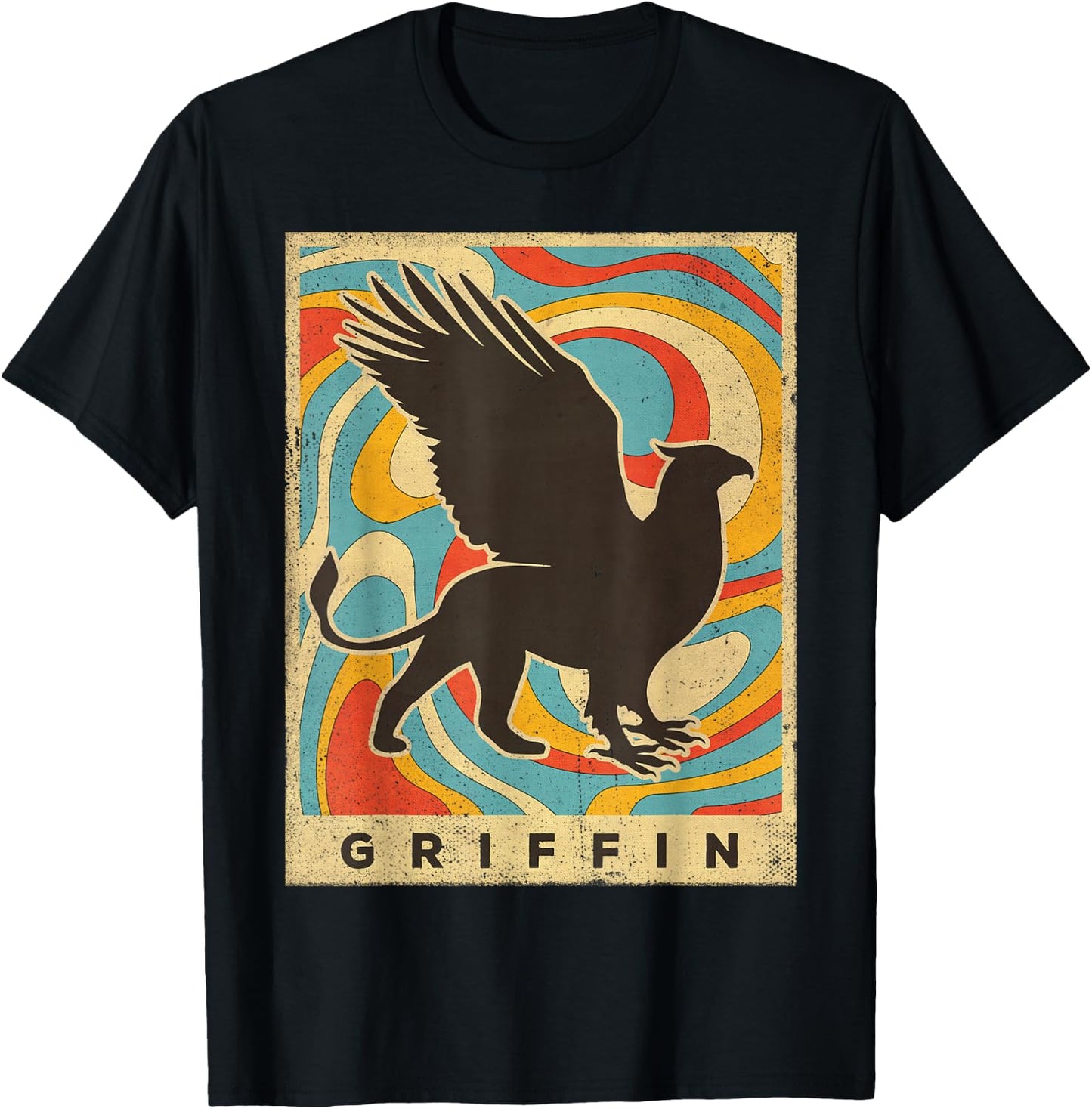 Vintage Griffin Retro Gift T-Shirt - T-Shirt | Black