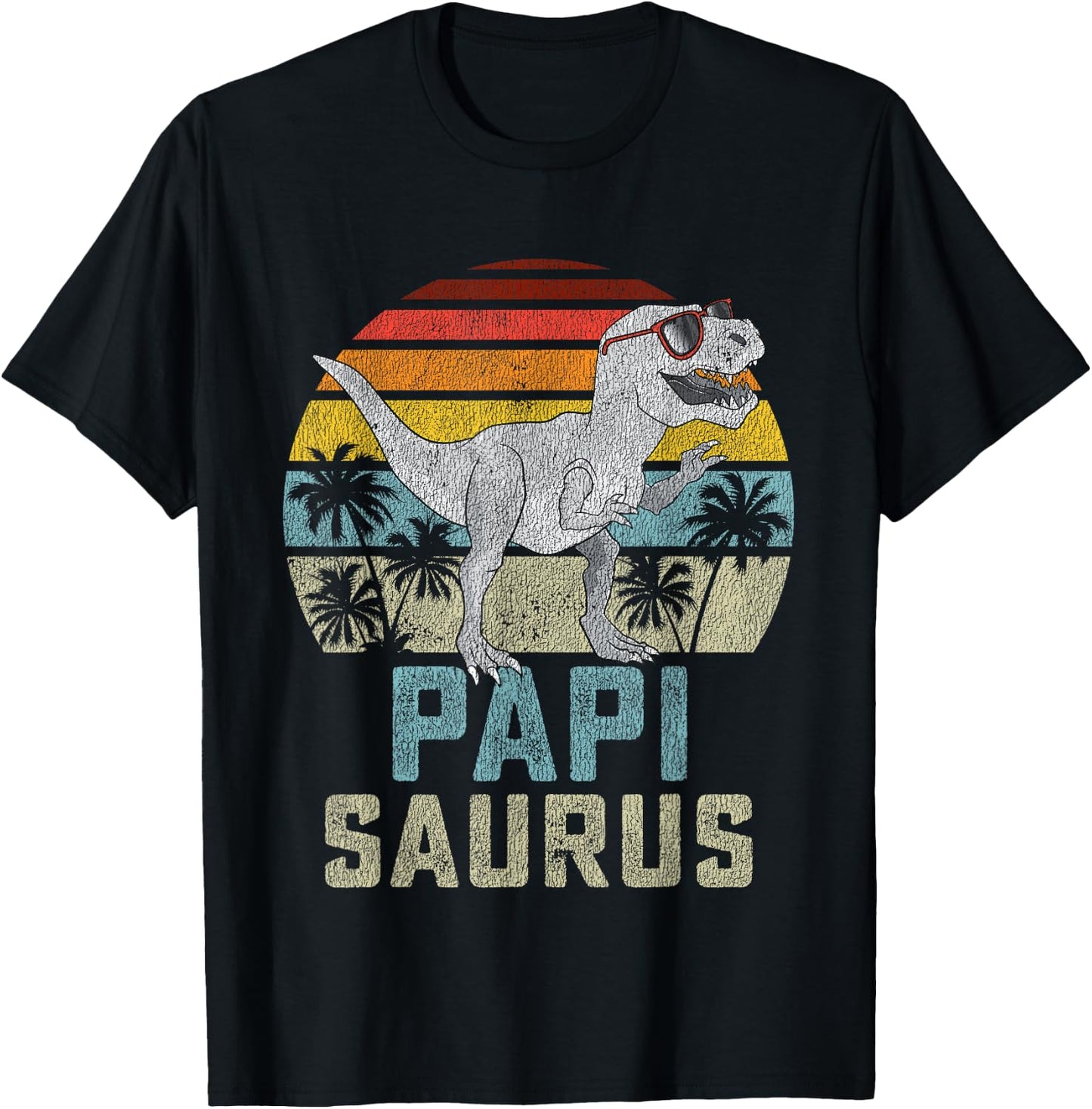 Papisaurus T Rex Dinosaur Papi Saurus Family Matching T-Shirt - T-Shirt | Black