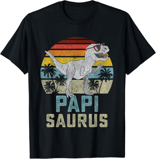 Papisaurus T Rex Dinosaur Papi Saurus Family Matching T-Shirt - T-Shirt | Black
