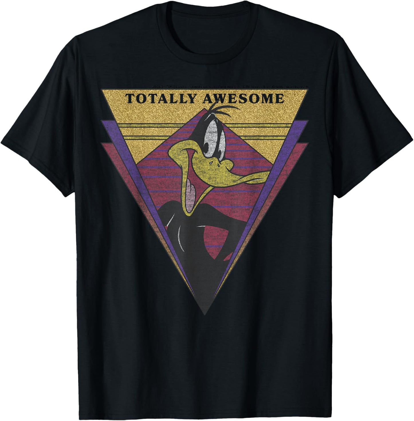 Looney Tunes Daffy Duck Totally Awesome Portrait T-Shirt - T-Shirt | Black