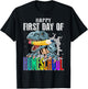 Happy First Day Of Homeschool Dinosaur Back To School T-Shirt - T-Shirt | Black