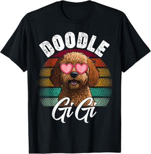 Retro Doodle Gigi Goldendoodle Dog Lover Mothers Day Women T-Shirt - T-Shirt | Black