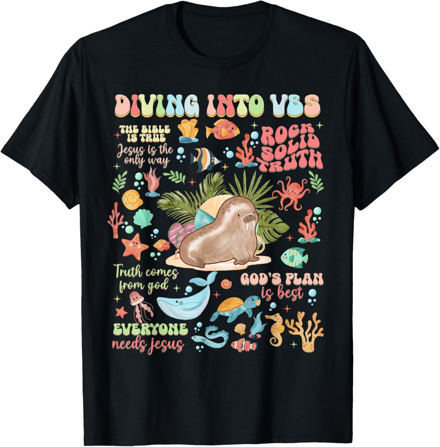 Breaker Rock Beach God's Rock Solid VBS 2024 T-Shirt - T-Shirt | Black