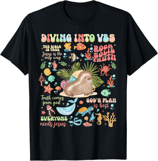 Breaker Rock Beach God's Rock Solid VBS 2024 T-Shirt - T-Shirt | Black
