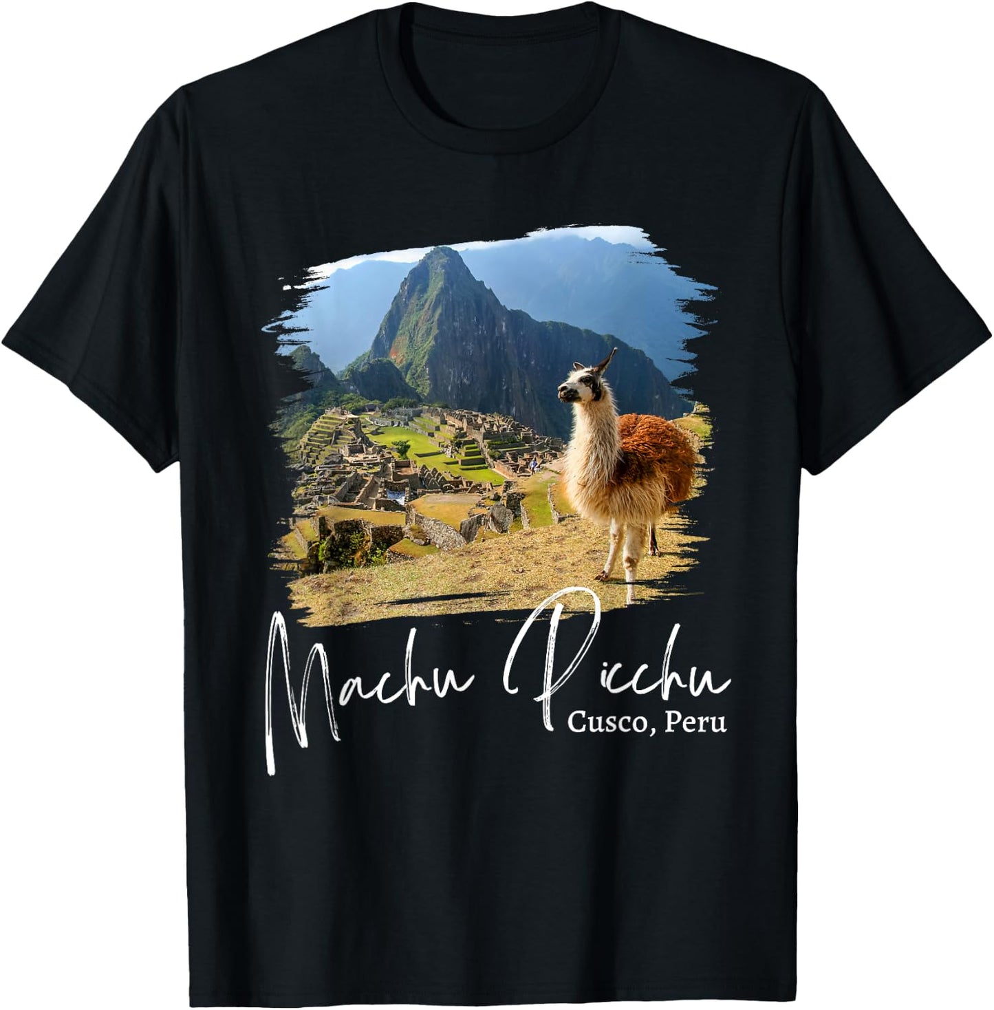 Peru Cusco Llama Souvenir Machu Picchu T-Shirt - T-Shirt | Black