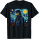 Funny Plague Doctor Starry Night Van Gogh leeches medical T-Shirt - T-Shirt | Black