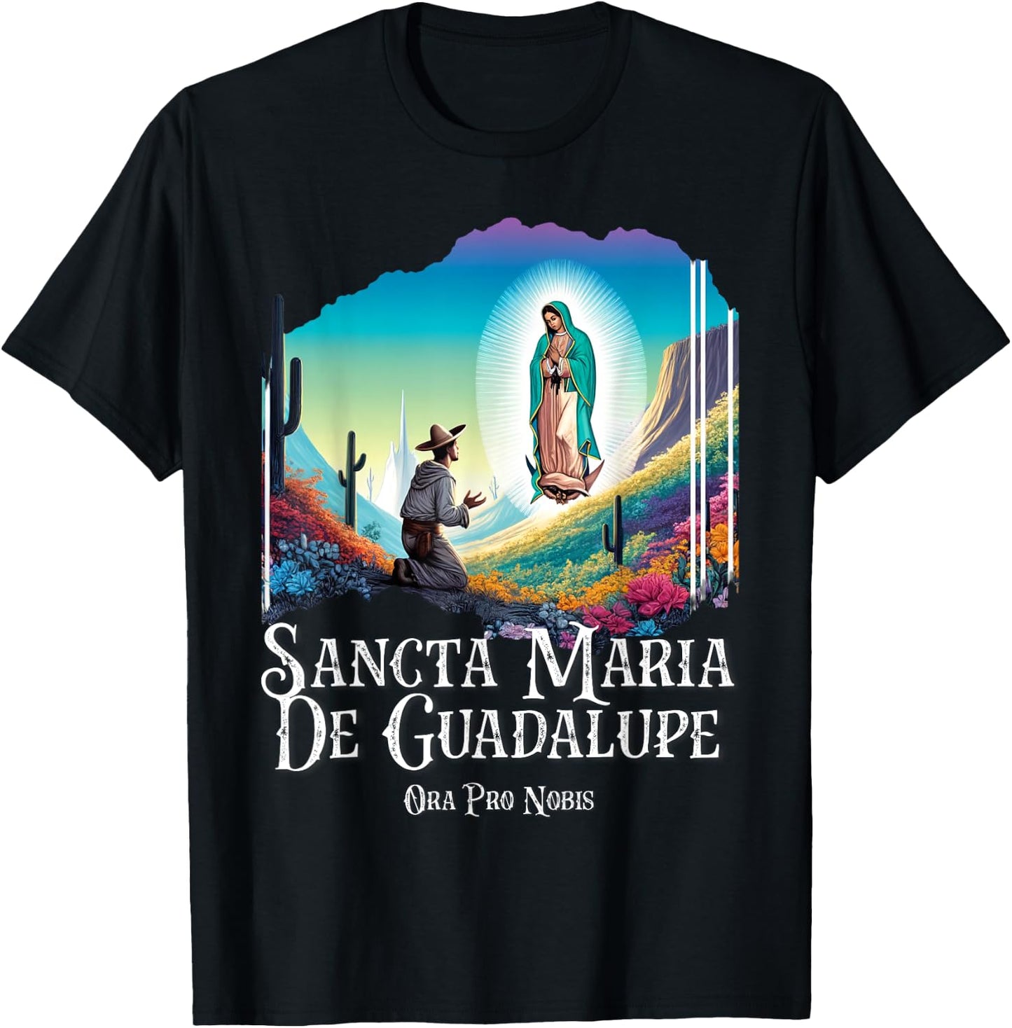 Our Lady Of Guadalupe Marian Catholic T-Shirt - T-Shirt | Black