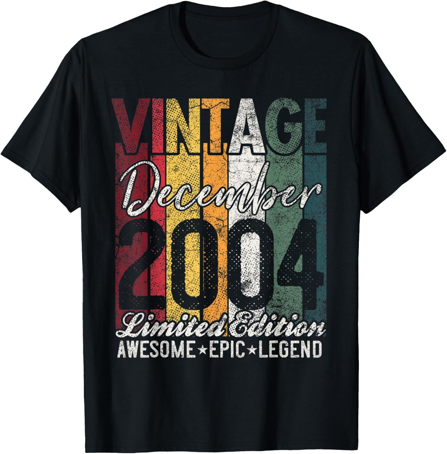 Awesome Since December 2004 19th Birthday Gift 19 Years Old T-Shirt - T-Shirt | Black