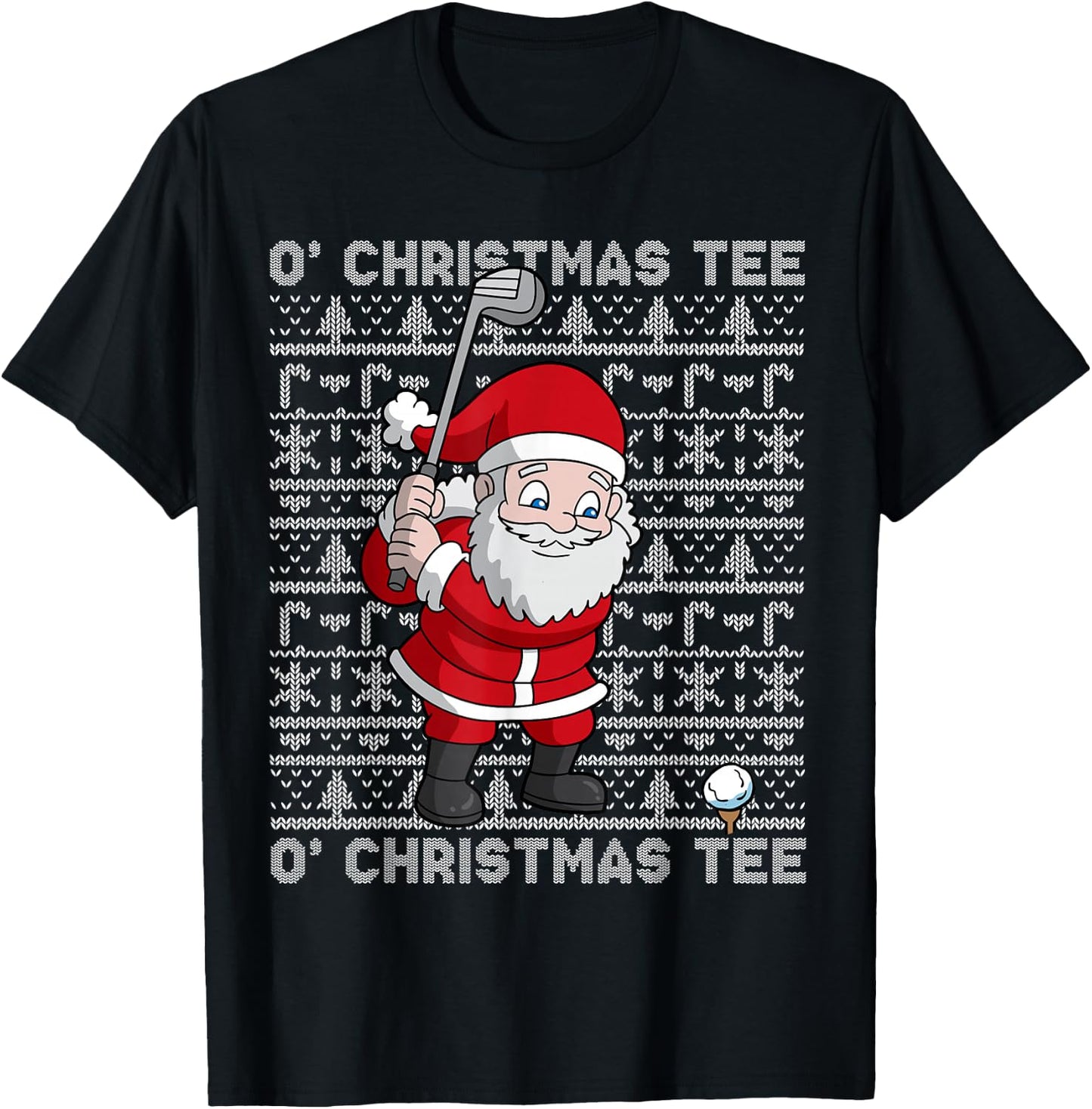 Golf Santa Claus O' Christmas Golfing Golfer Humor Men T-Shirt - T-Shirt | Black