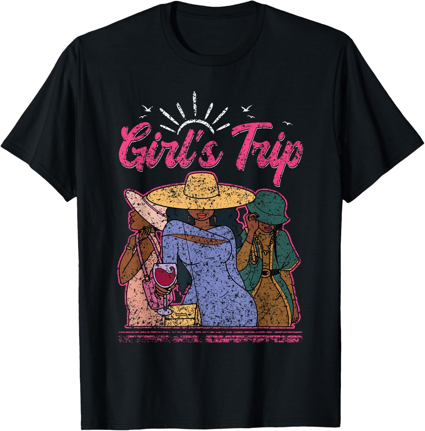 Girl's Trip Friends Cute Girl Girls Trip T-Shirt - T-Shirt | Black