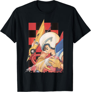 Manga Speed Racer Red Checkered T-Shirt - T-Shirt | Black
