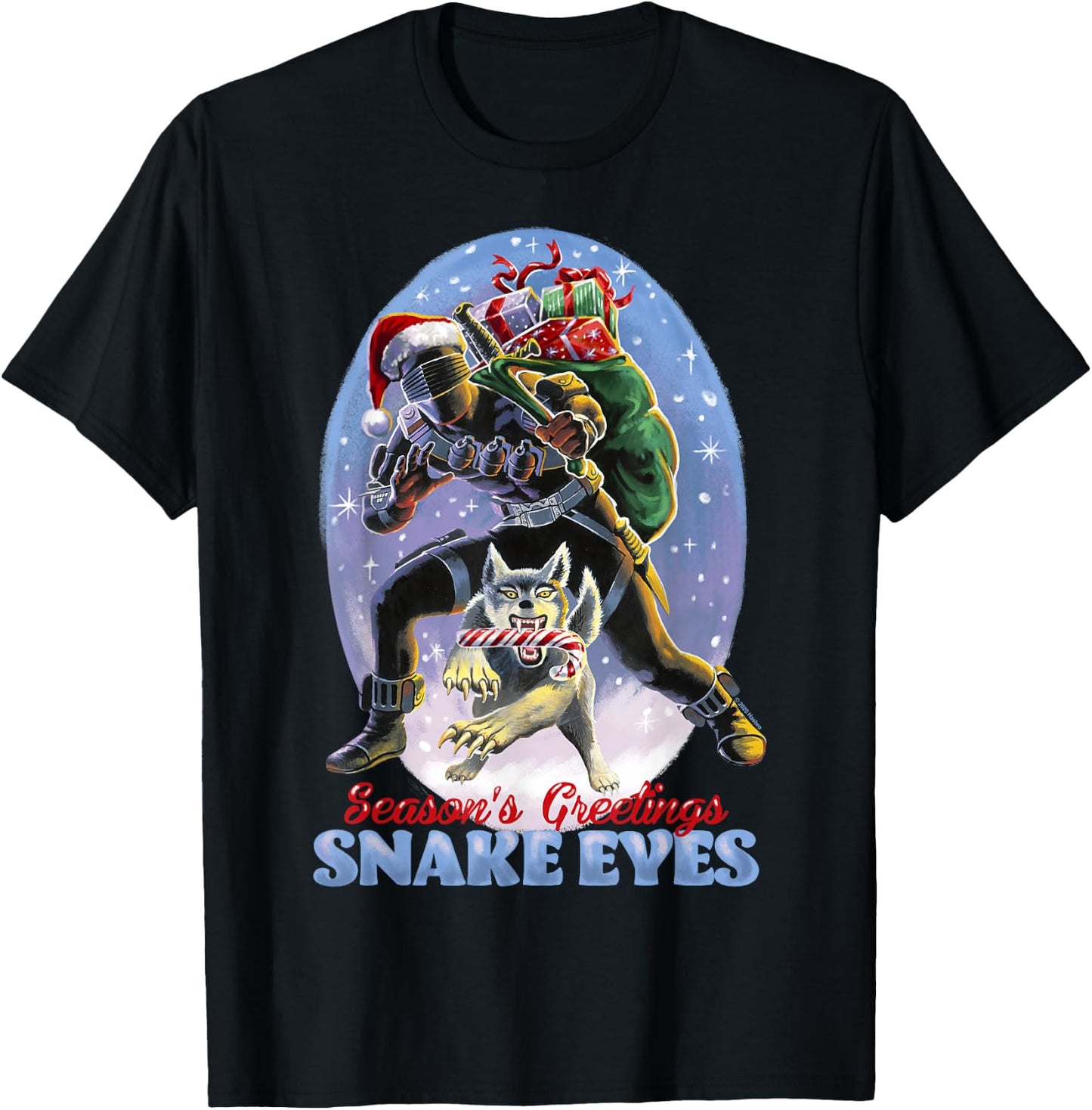 G.I. Joe Christmas Snake Eyes Season's Greetings T-Shirt - T-Shirt | Black