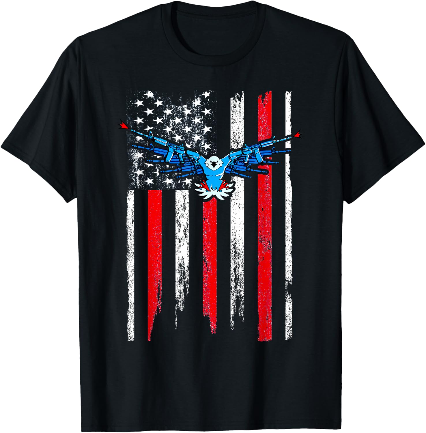 American Flag Demolition Ranch T-Shirt - T-Shirt | Black