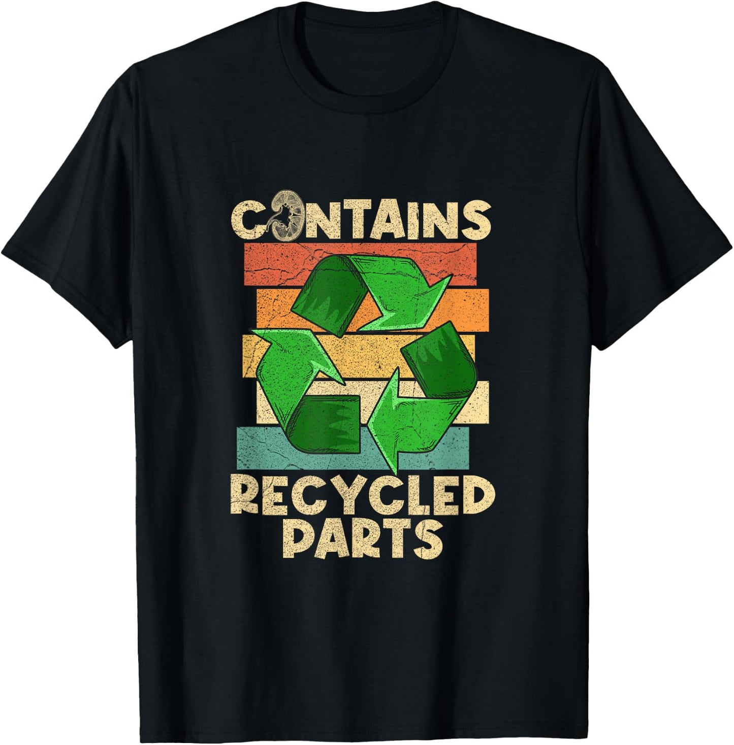 Organ Donation Design Kidney Transplant for -Adults, Black, Small, Short Sleeve, Classic Fit T-Shirt - T-Shirt | Black