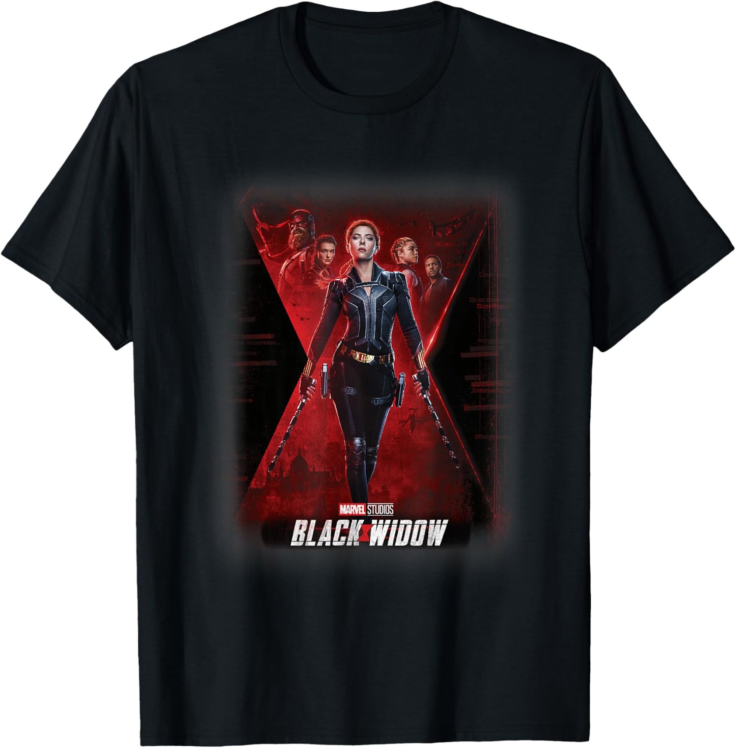 Marvel Black Widow Group Shot Poster T-Shirt - T-Shirt | Black