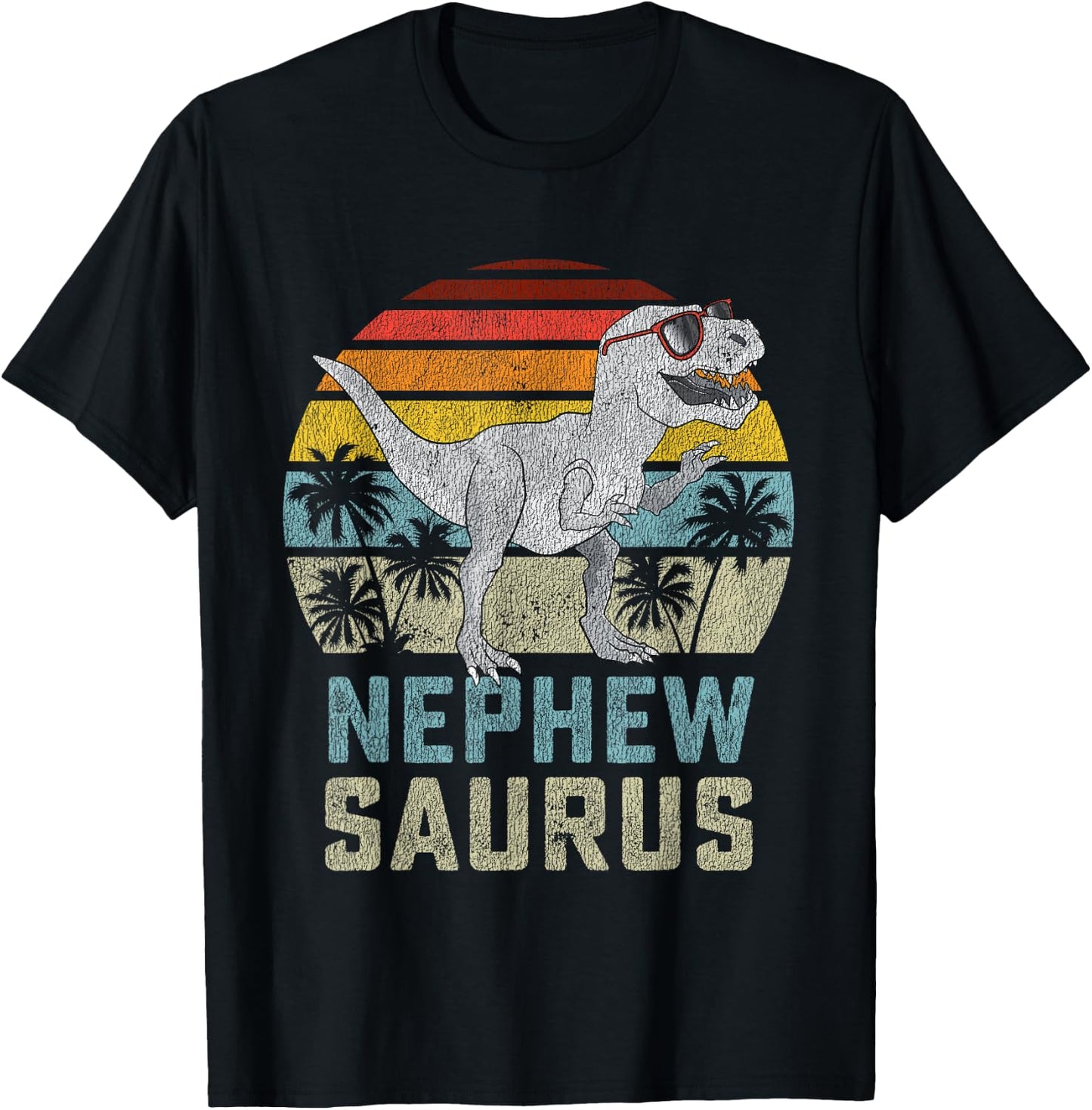 Nephewsaurus T Rex Dinosaur Nephew Saurus Family Matching T-Shirt - T-Shirt | Black