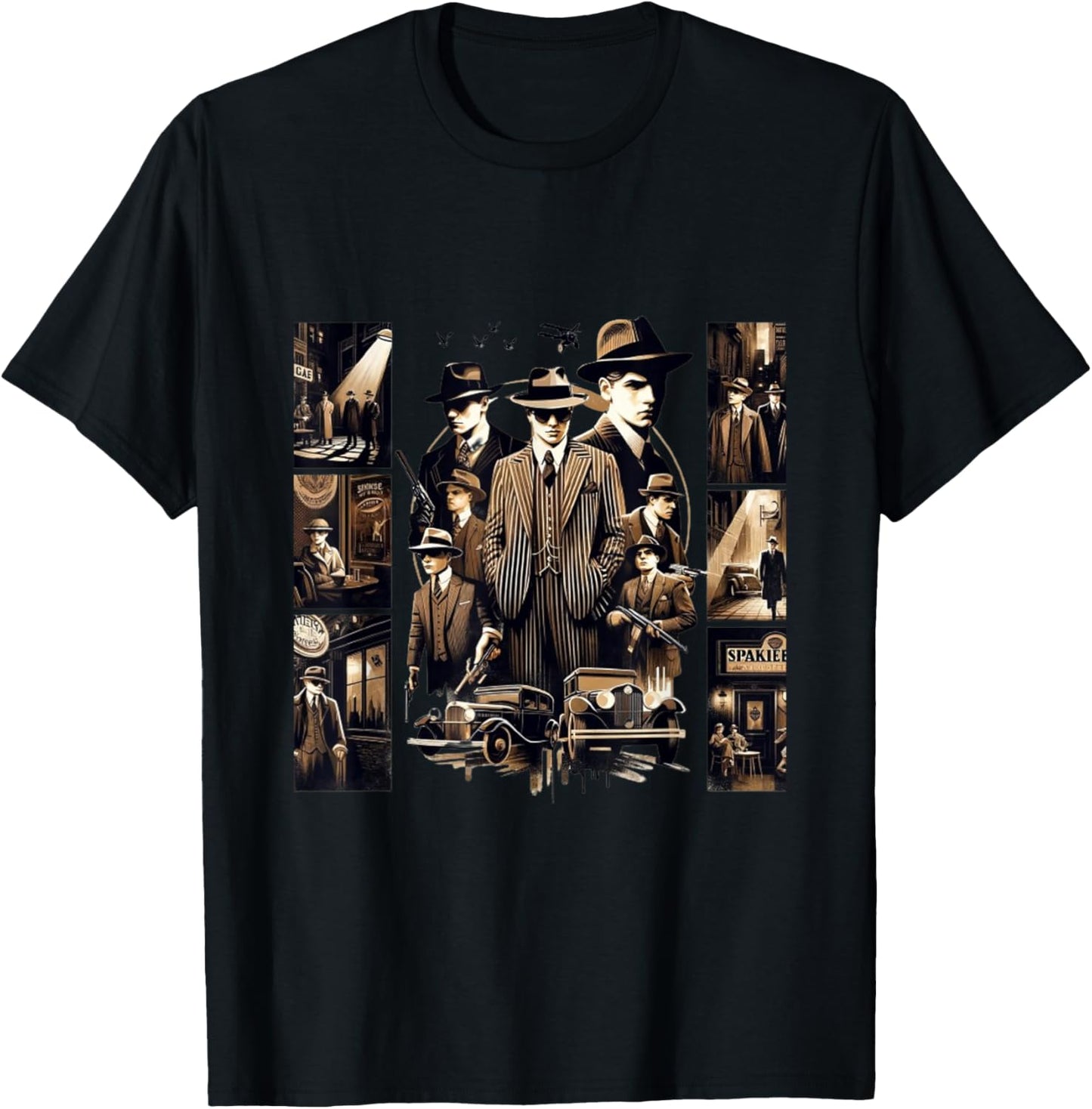 Gangsters Speakeasys 1920's Prohibition era T-Shirt - T-Shirt | Black