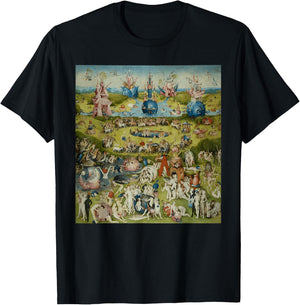 The Garden of Earthly Delights Famous Painting By Bosch T-Shirt - T-Shirt | Black