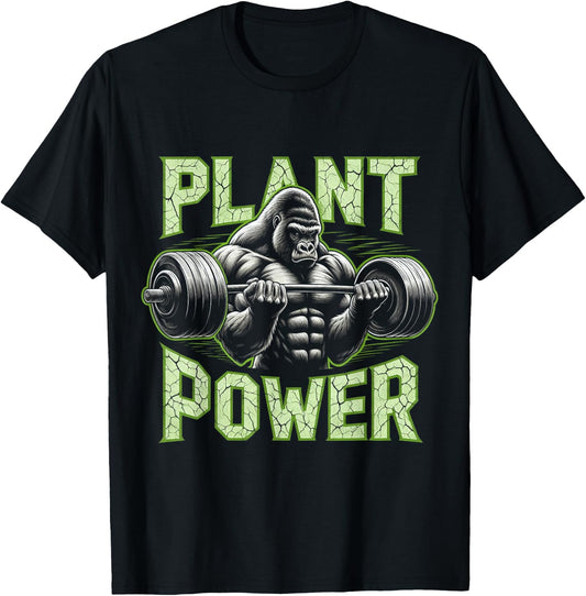 Plant Power - Vegan and Vegetarian Gym Workout Fitness T-Shirt - T-Shirt | Black