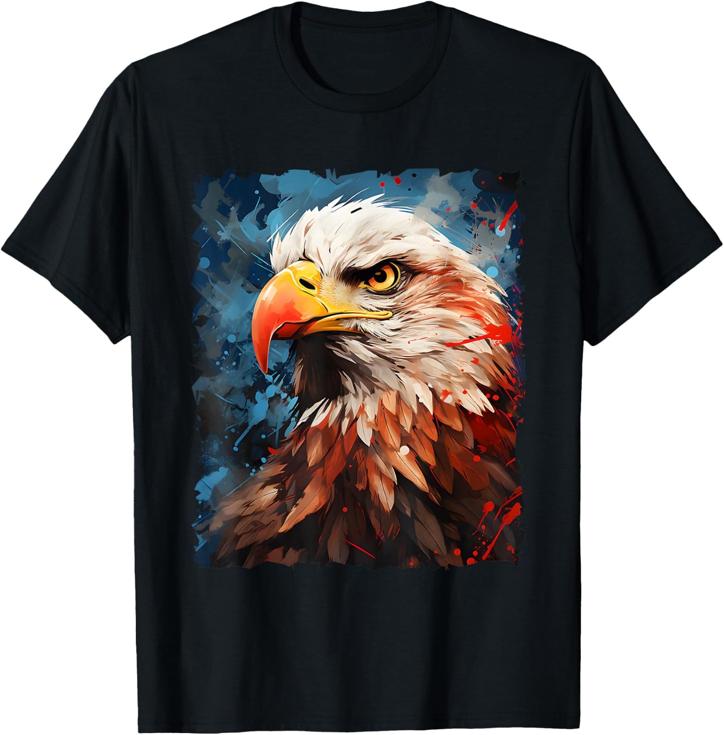 USA Colors Bald Eagle Patriotic 4th July American Bird T-Shirt - T-Shirt | Black