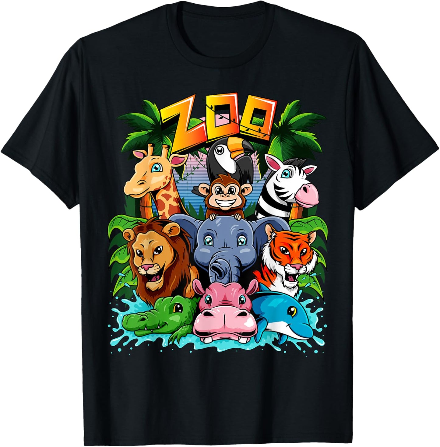 Zoo Animal Kids Boys Girls Teacher School Excursion T-Shirt - T-Shirt | Black