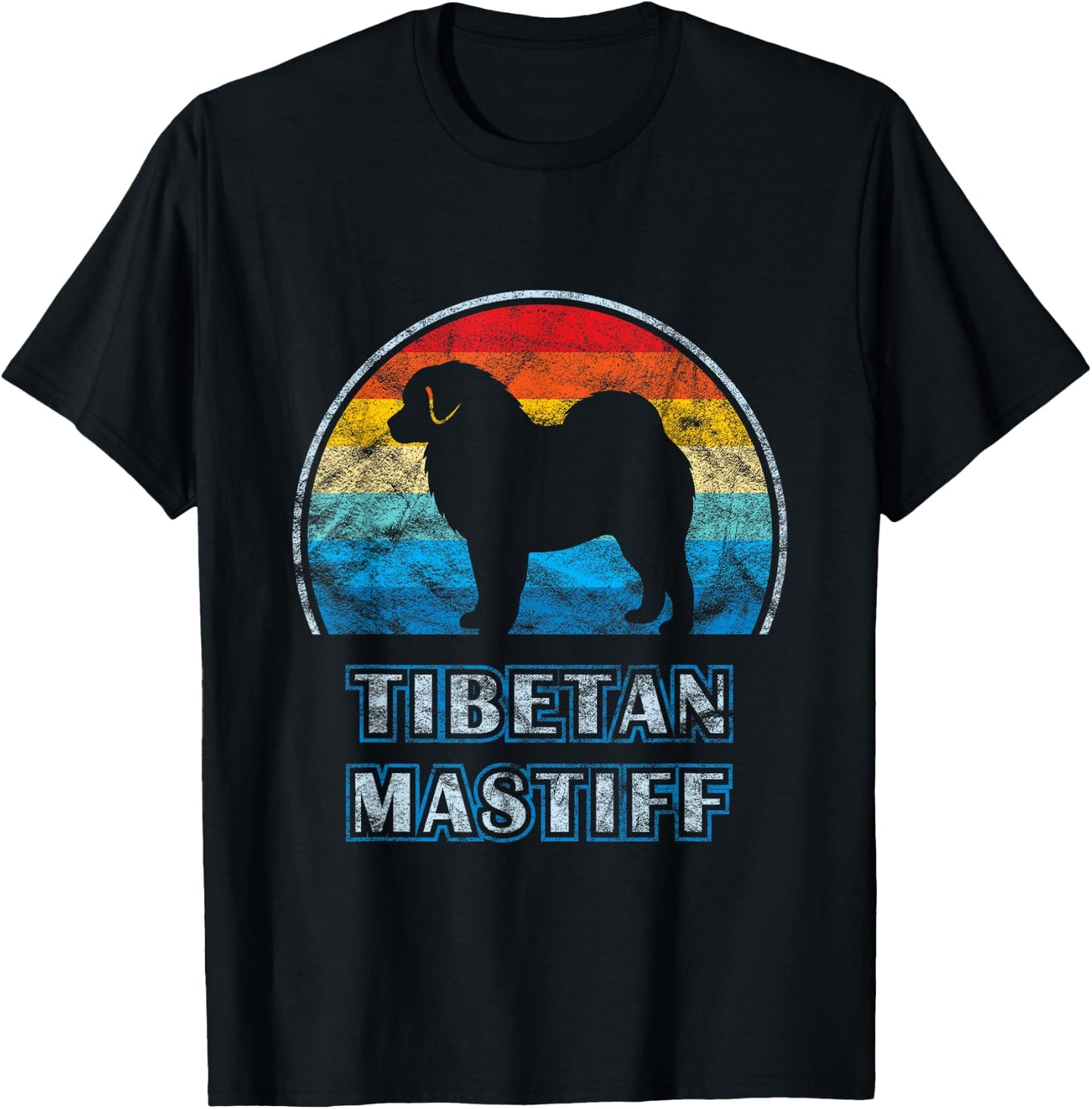 Tibetan Mastiff Vintage Design Dog T-Shirt - T-Shirt | Black