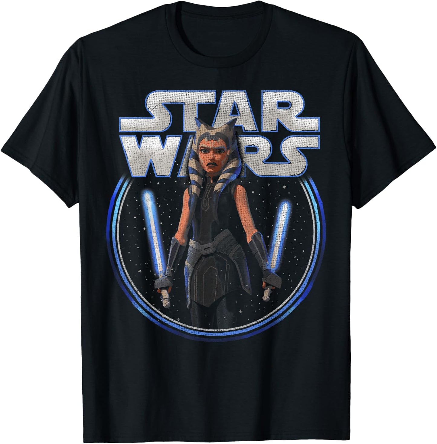 Star Wars: The Clone Wars Ahsoka Dual Wield Portrait T-Shirt - T-Shirt | Black