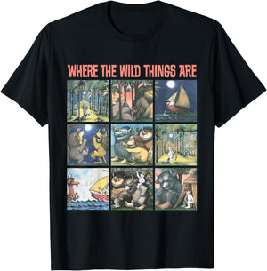 Kids Where The Wild Things are Story Panels T-Shirt - T-Shirt | Black