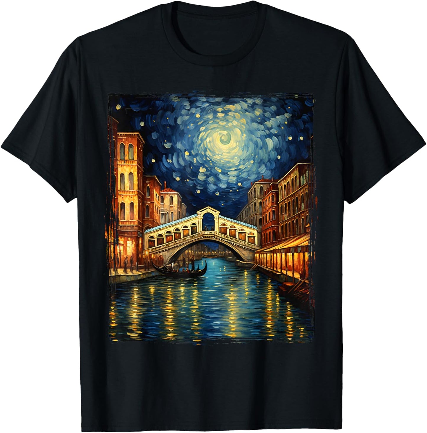 The Rialto Bridge Venice Italy Venezia Italian Souvenir T-Shirt - T-Shirt | Black