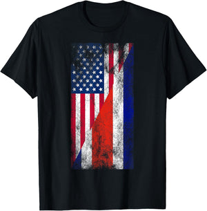USA & Costa Rica Flag - United States of America Costa Rican T-Shirt - T-Shirt | Black