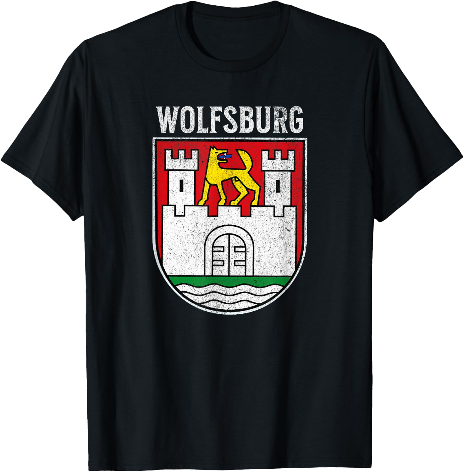 Wolfsburg Coat of Arms Germany Deutschland Crest Emblem T-Shirt - T-Shirt | Black