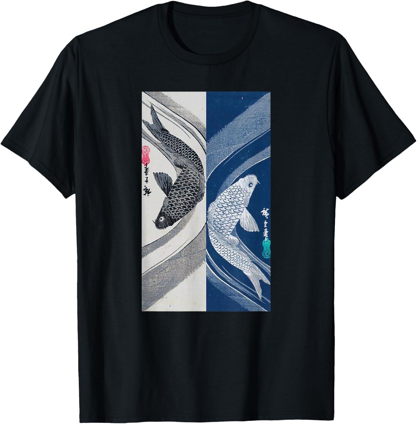 Japanese Art Fish Graphic Design 2 T-Shirt - T-Shirt | Black